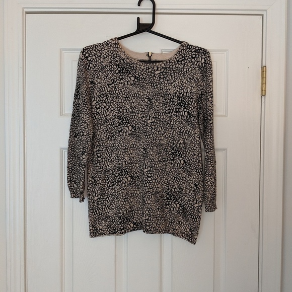 Dana Buchman tan & black printed sweater sz small - Picture 1 of 8